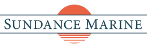 Sundance Marine logo with a stylized red sun and blue text