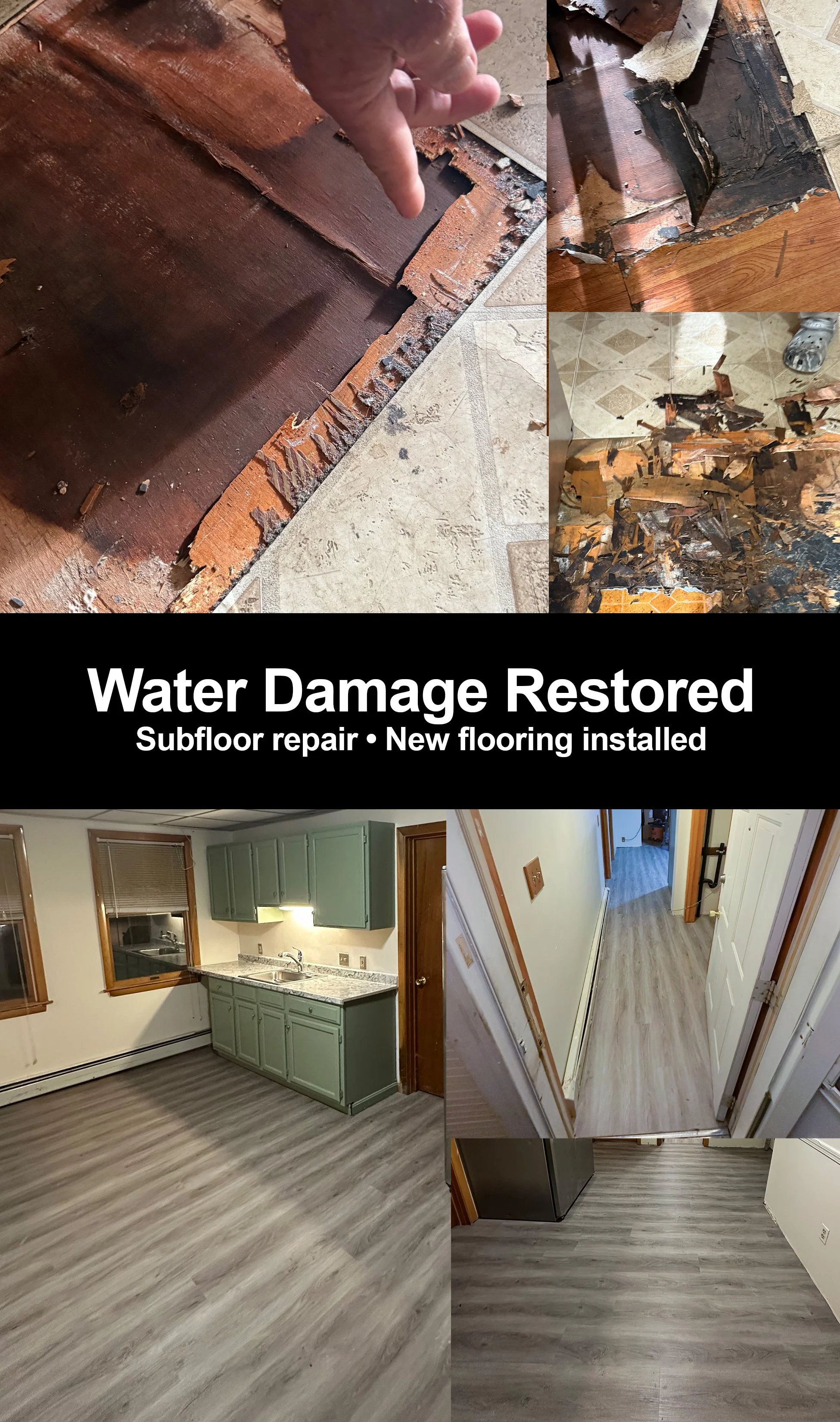 rotted floor and subfloor replacement Worcester
