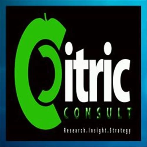 Logo with a green apple shape and the words "itric CONSULT" with the tagline "Research. Insight. Strategy."