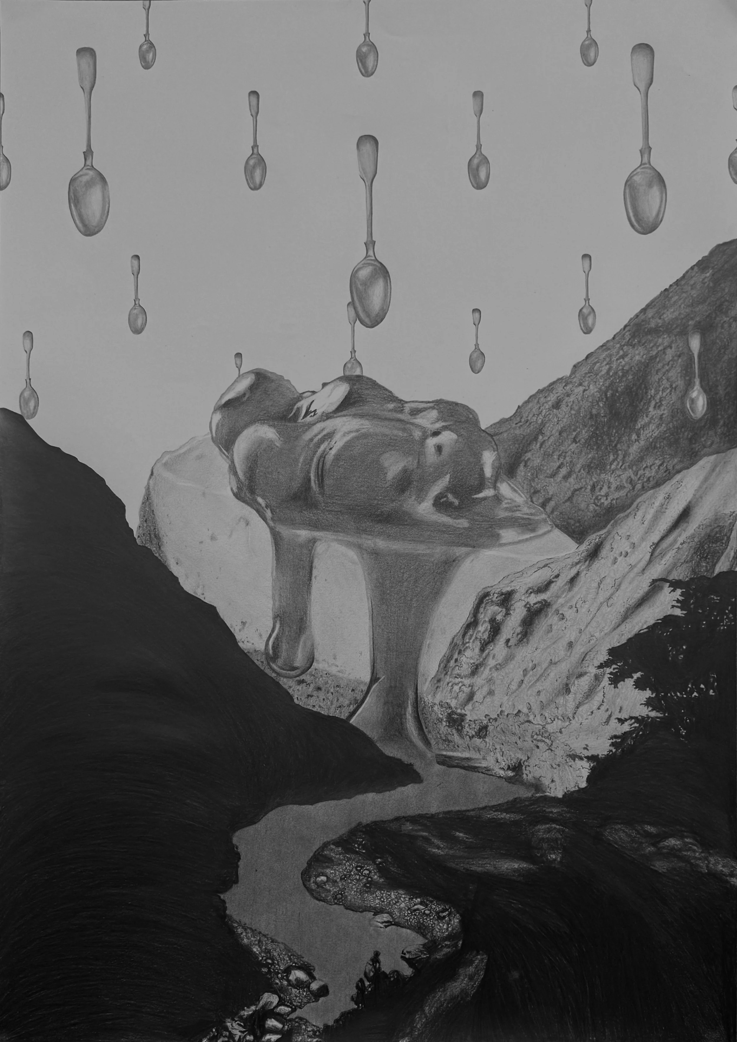 Once upon a dream,
2024,
Graphite on paper,
42 x 59 cm