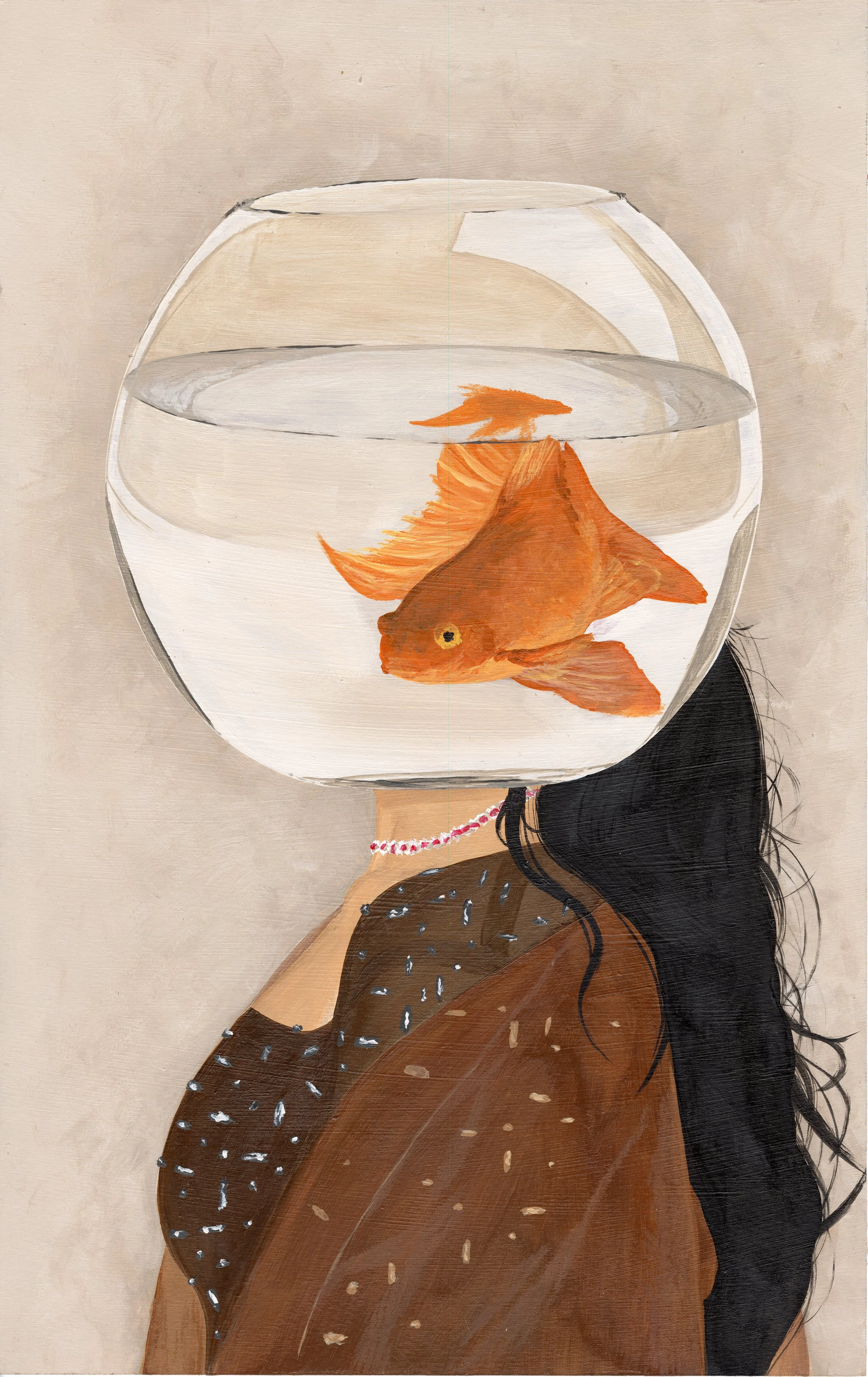 Goldie,
Celebration and Critique Portraits,
2025,
Acrylic on MDF,
25 x 38.5 cm