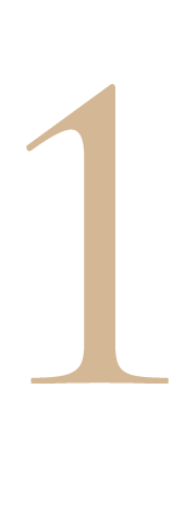 A large number one in beige color on a black background