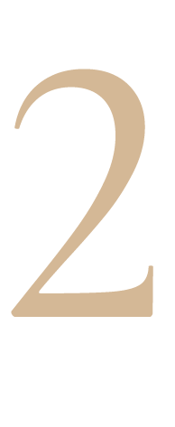 A large black number two on a beige background.