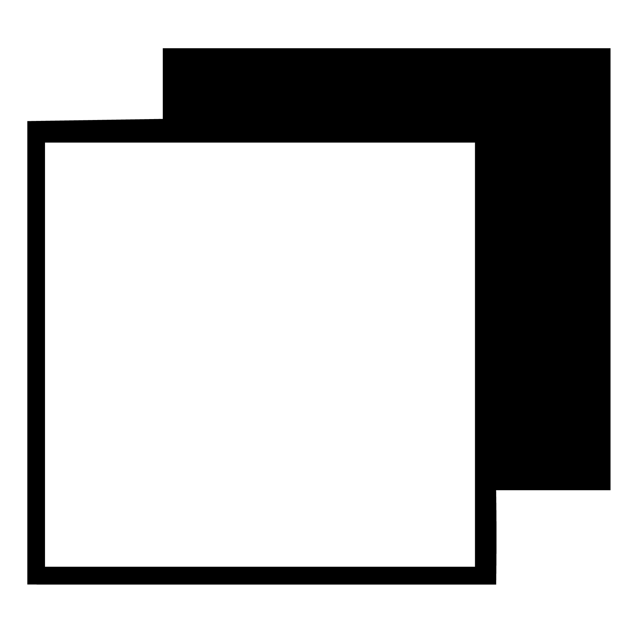 Abstract white square layered on top of a black square.