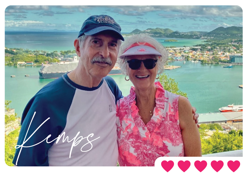 Couple enjoying a Christmas Caribbean Cruise