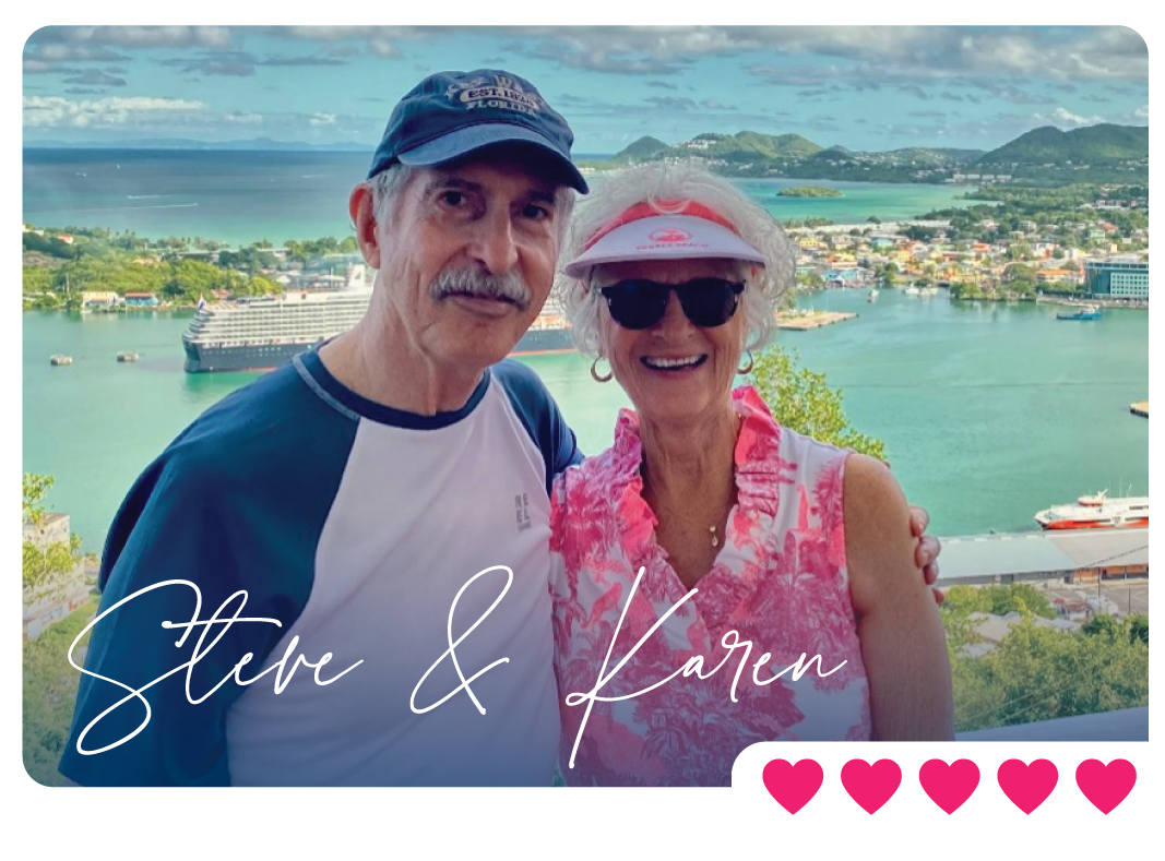 Couple enjoying a Christmas Caribbean Cruise