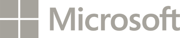 Microsoft logo in black and gray