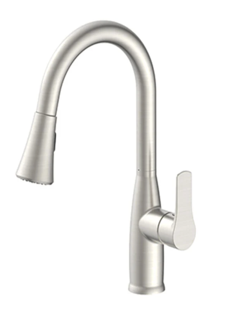 MAINLINE NT137 BN BR NICKEL NITRUX 1.5 GPM 1H DM SGL METAL LEVER HDL KITCHEN FCT W/ PULL DOWN CERAMIC DISC CARTRIDGE ADA APPROVED L D FREE