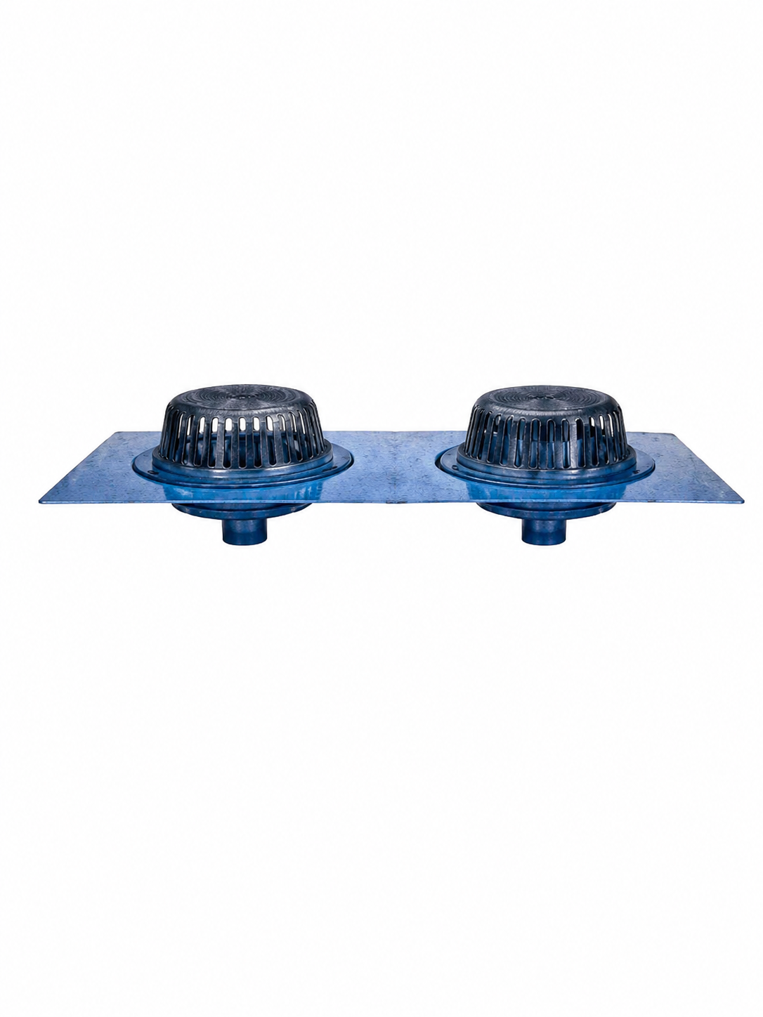 ZURN Z165-4NH 4X83/8 NH DURA-COAT CI COMBO MAIN ROOF & OVERFLOW DRAINS W/ LOW SILHOUETTE DOMES & DBL TOP-SET DECK PLT