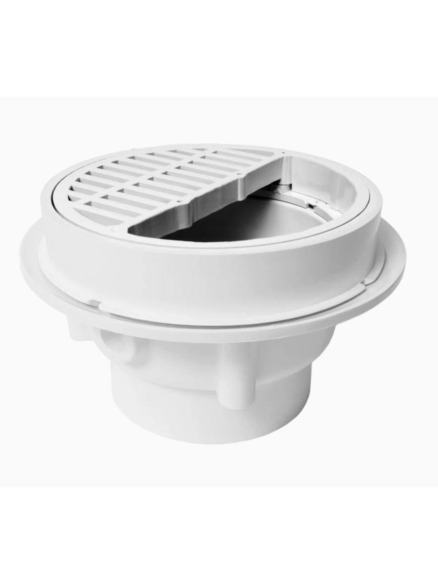 SIOUX 864 W3P2 3 HUB LITTLE MAX PVC ROUND FLOOR SINK W/ 1/2 GRATE STR