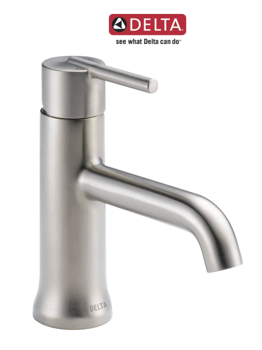 DELTA 559LF SSMPU TRINSIC STAINLESS 1.2 GPM 1H DM SGL LEVER HDL BATH FCT W/ POP UP DRAIN