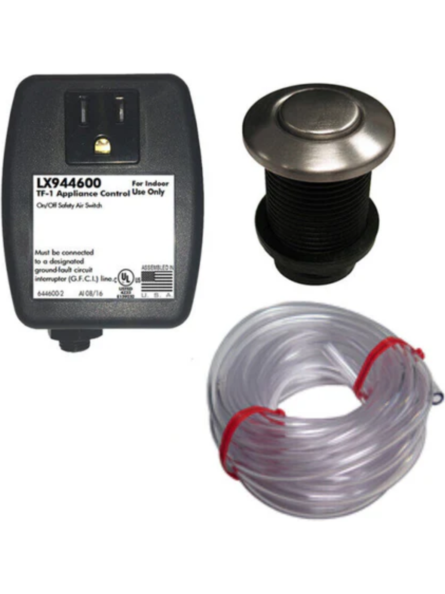 LUXART LX150 BSS DISPOSER AIR SWITCH BR STAINLESS STEEL SGL OUTLET DIRECT PLUG IN