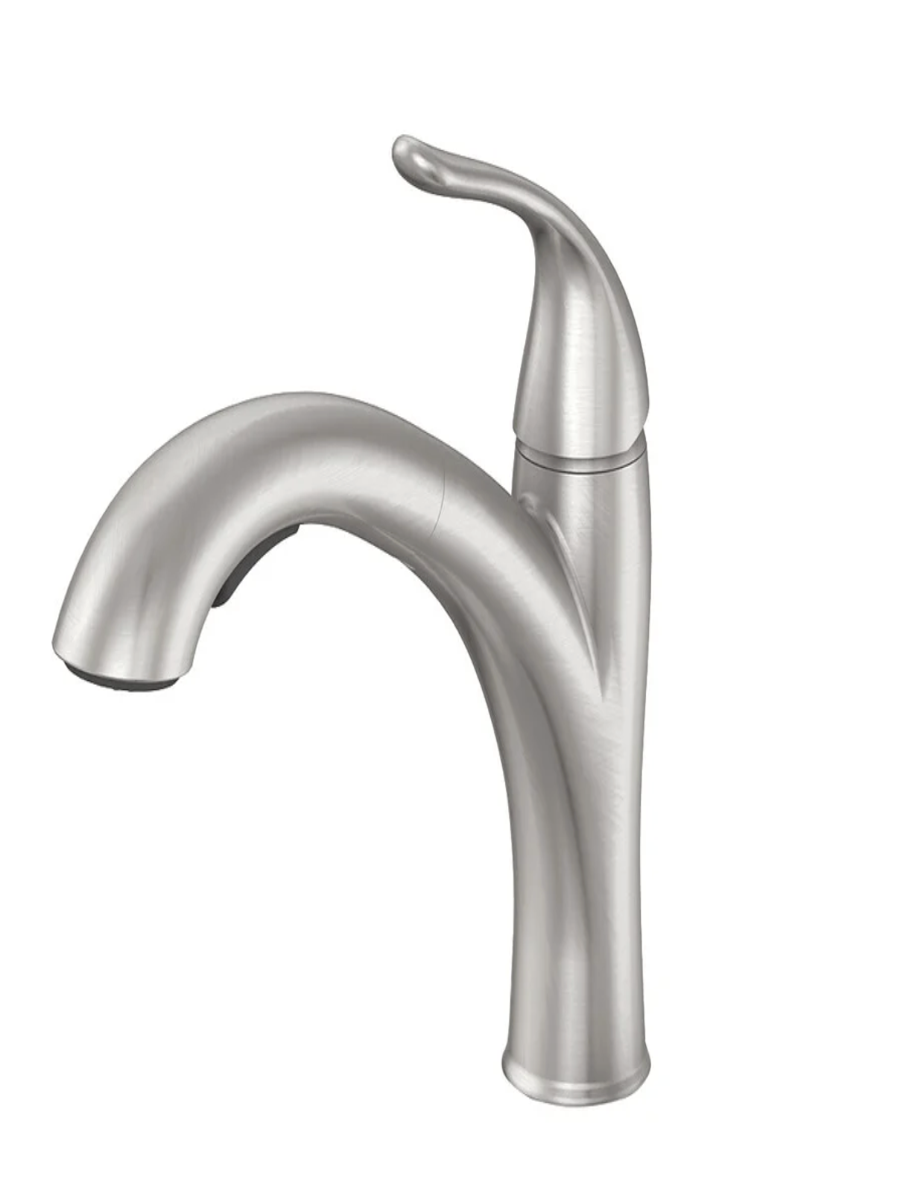 MAINLINE LB134 BN BR NICKEL LISBURN 1.75 GPM 1H DM SGL METAL LEVER HDL KITCHEN FCT W/ PULL OUT SPRAY CERAMIC DISC CARTRIDGE ADA APPROVED L D FREE