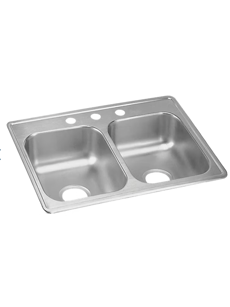 DAYTON D225193 DAYTON STAINLESS STEEL 25 X 19 X 6.3 EQUAL DOUBLE BOWL DROP  IN SINK