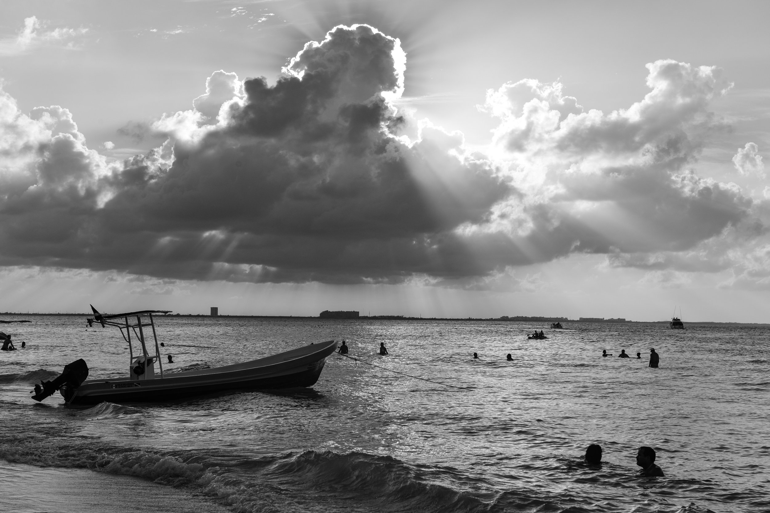 Dramatic clouds off the coast of Isla Mujeres, Mexico