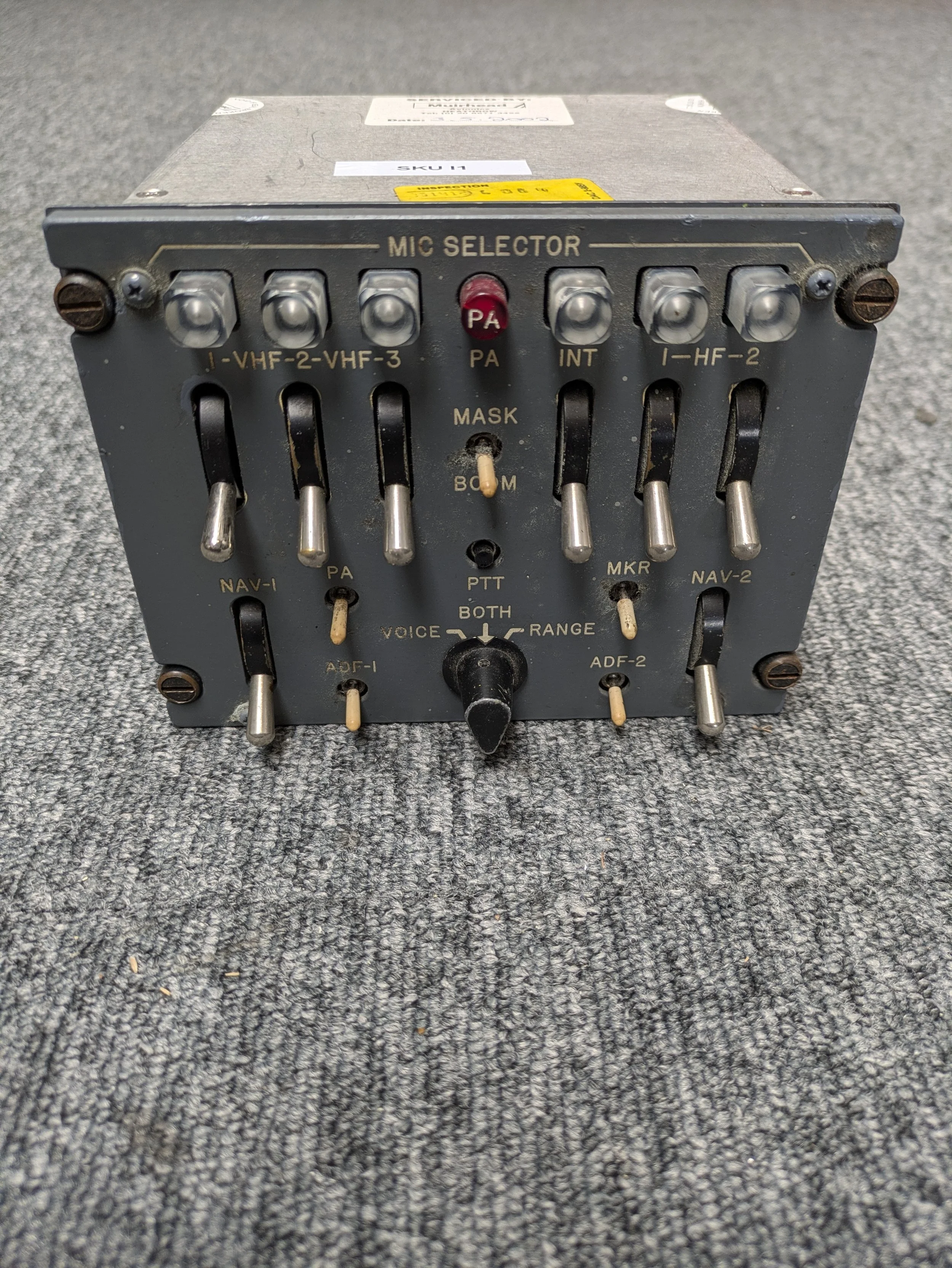 Aircraft Audio selector panel