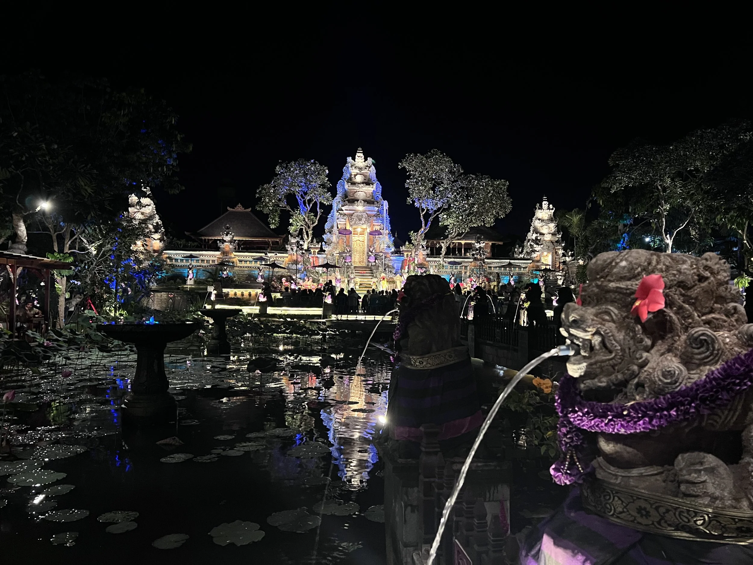 Saraswati Temple Ubud Night Lights