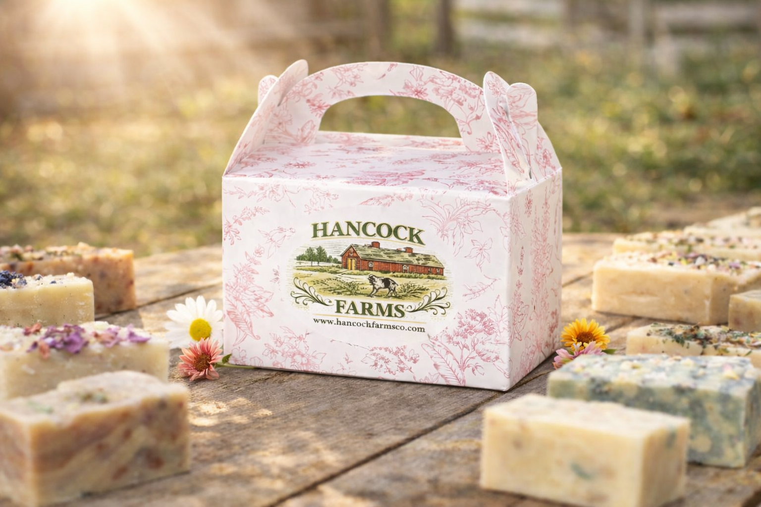Gift box and handmade soaps in sunlight.png