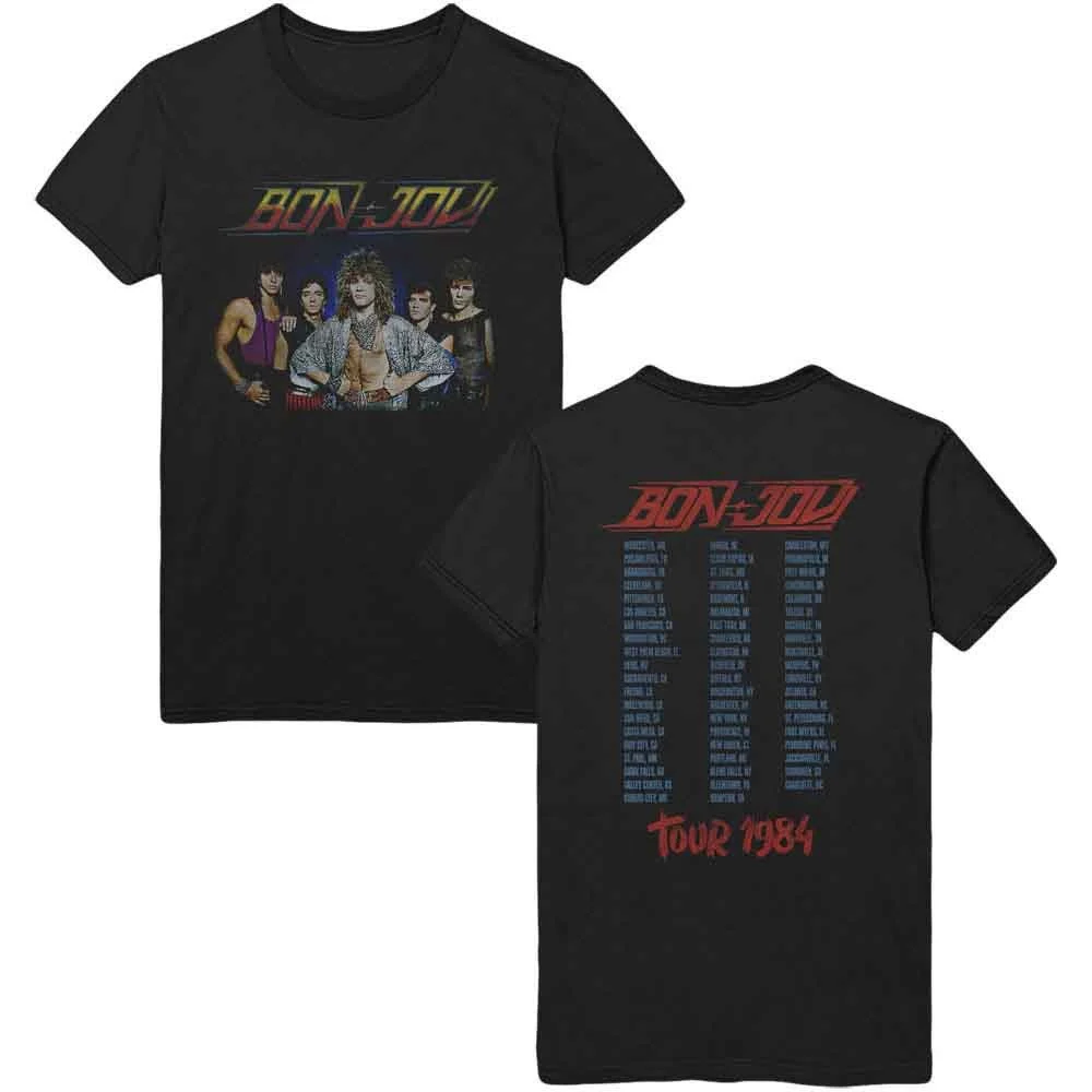 Bon Jovi - Tour '84 (Black) (Back Print)