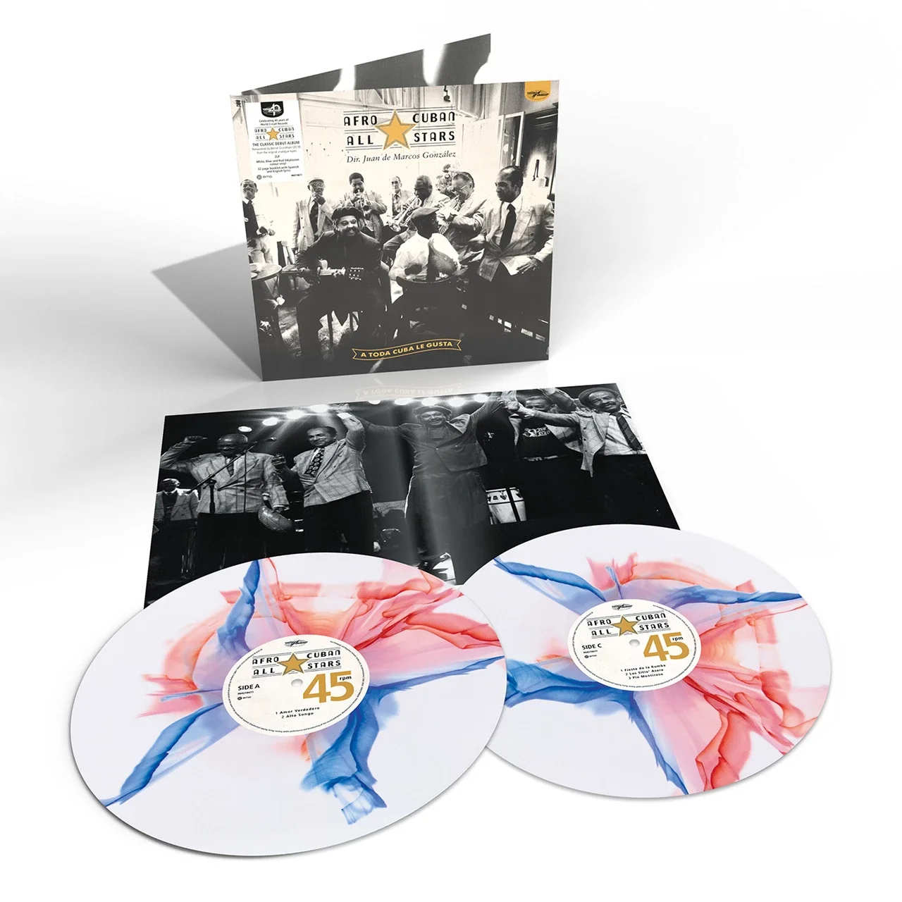 Afro Cuban All Stars - A Toda Cuba le Gusta(30th Anniversary Edition) ** 2LP Red, White & Blue Cuban Flag Inkplosion**