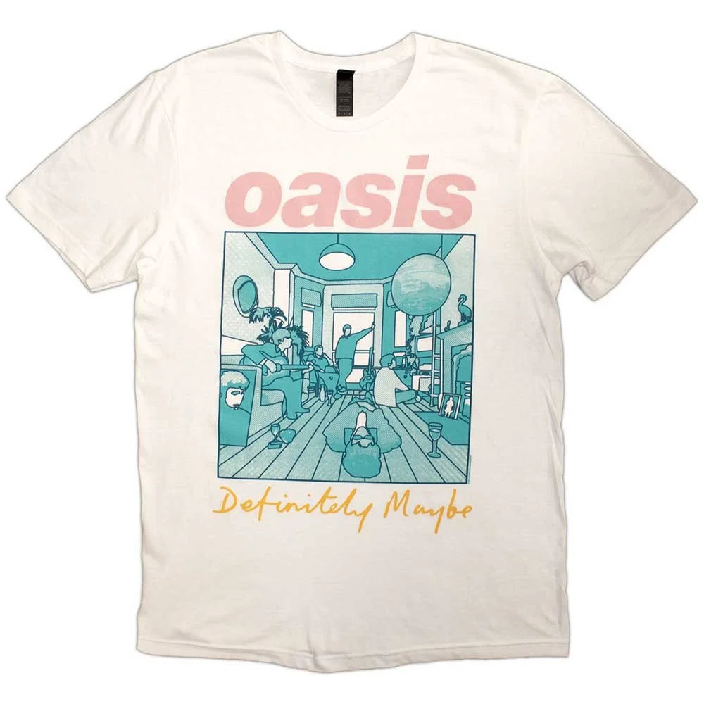 Oasis - Definitely Maybe Illustration Colour (White)