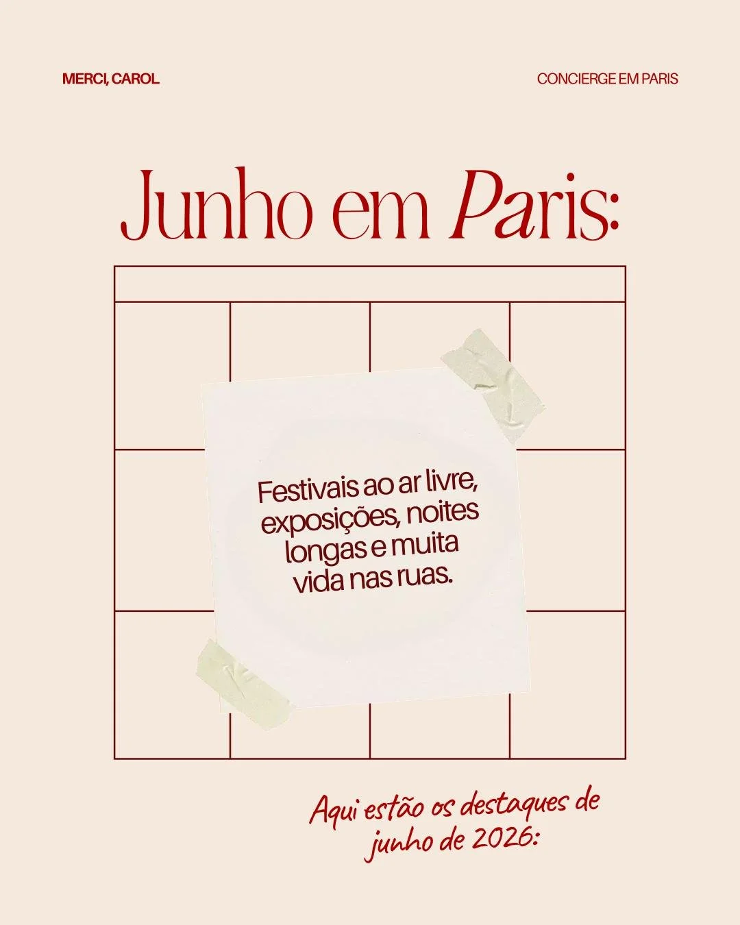 Junho em Paris tem MUITO acontecendo. 🎭

O desafio &eacute; escolher certo.

Qual dessas programa&ccedil;&otilde;es mais combina com voc&ecirc;?