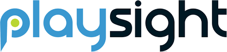 Playsight logo with blue and green text