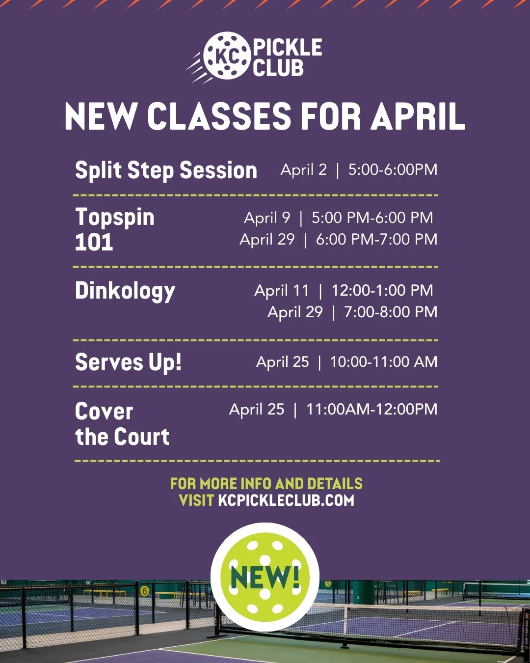 Spring into new sessions with us!

We've got new April classes for anyone ready to grow their game. Find the right one for you today 🙌