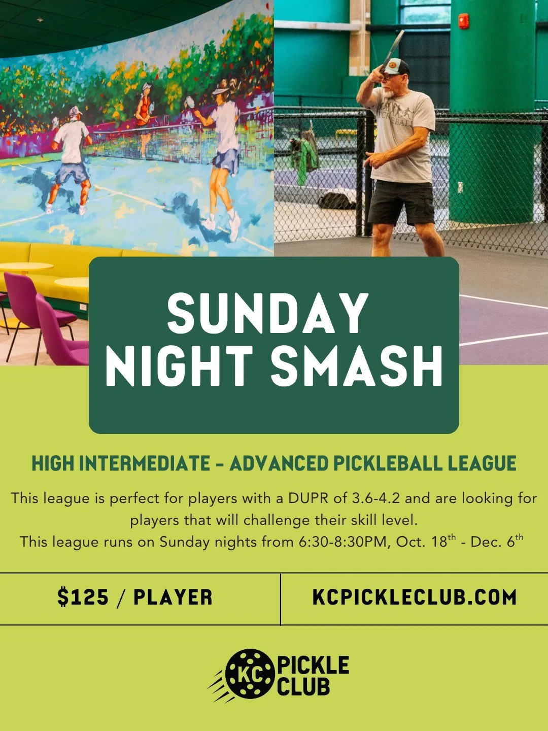 Sunday nights are for a little friendly competition. 🔥
Join our Sunday Night Smash, a high intermediate&ndash;advanced league for players with a 3.6&ndash;4.2 DUPR who are ready to challenge their game.
🏓 Sundays | 6:30&ndash;8:30 PM
📅 Oct. 18&nda
