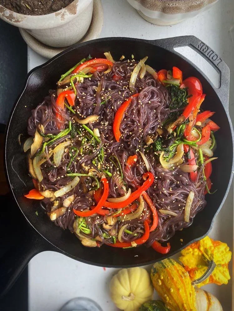 Korean-inspired vegan purple noodles