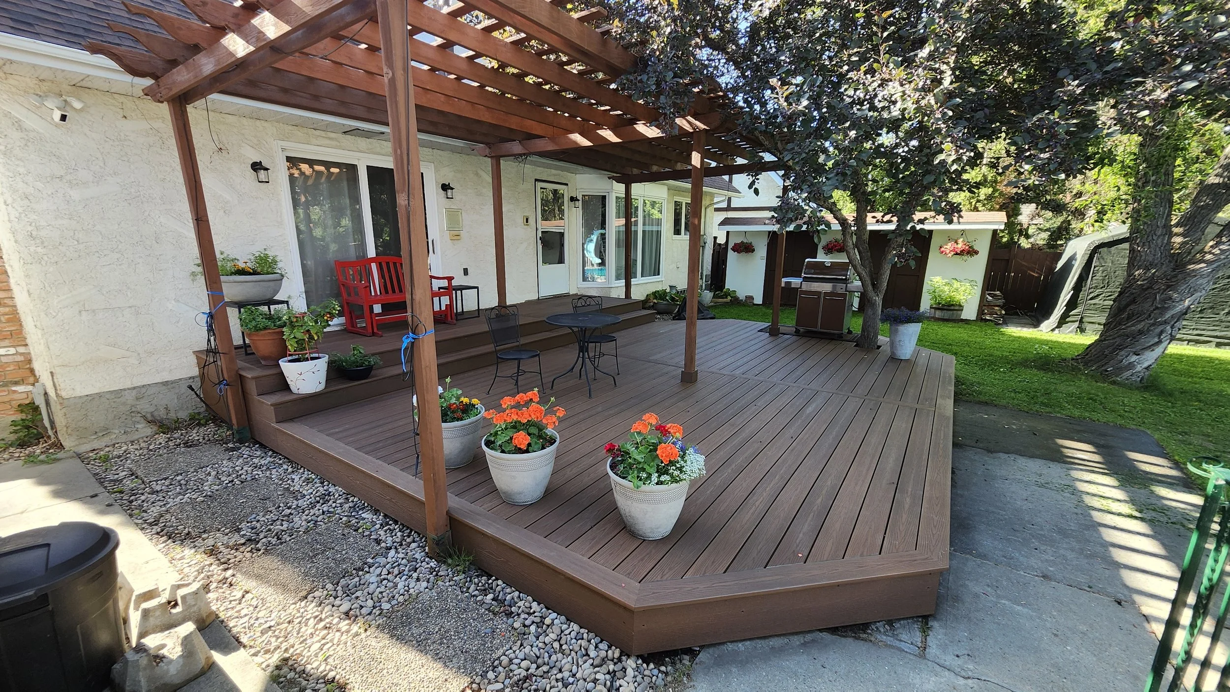 Composite decking installation