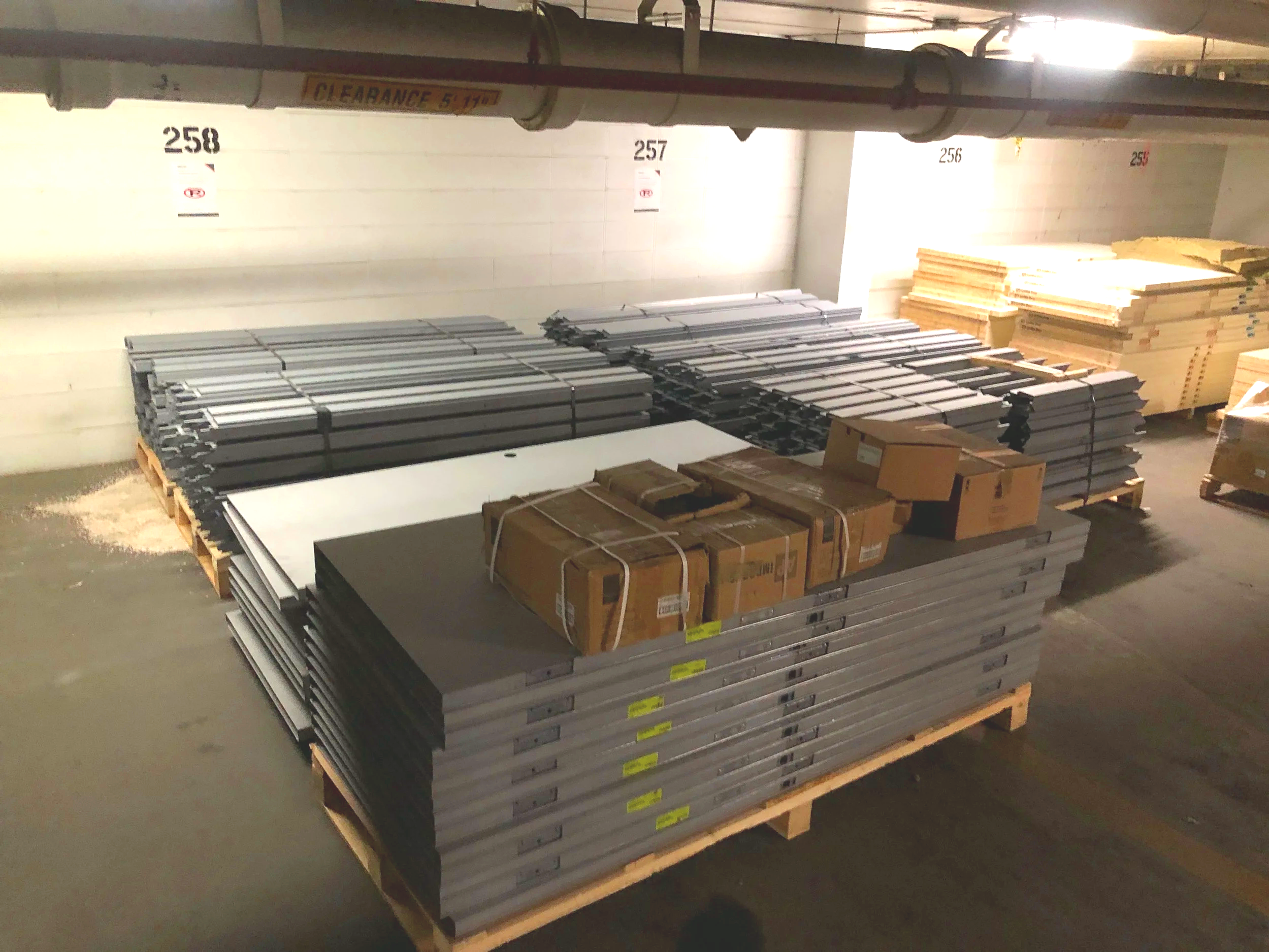 Doors to be installed in a large apartment building in central Edmonton.