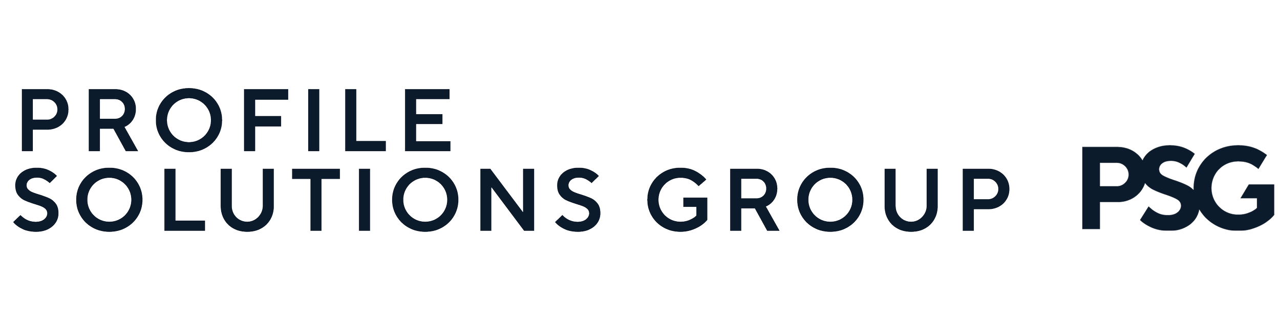 Logo of Profile Solutions Group PSG in blue text on a black background.