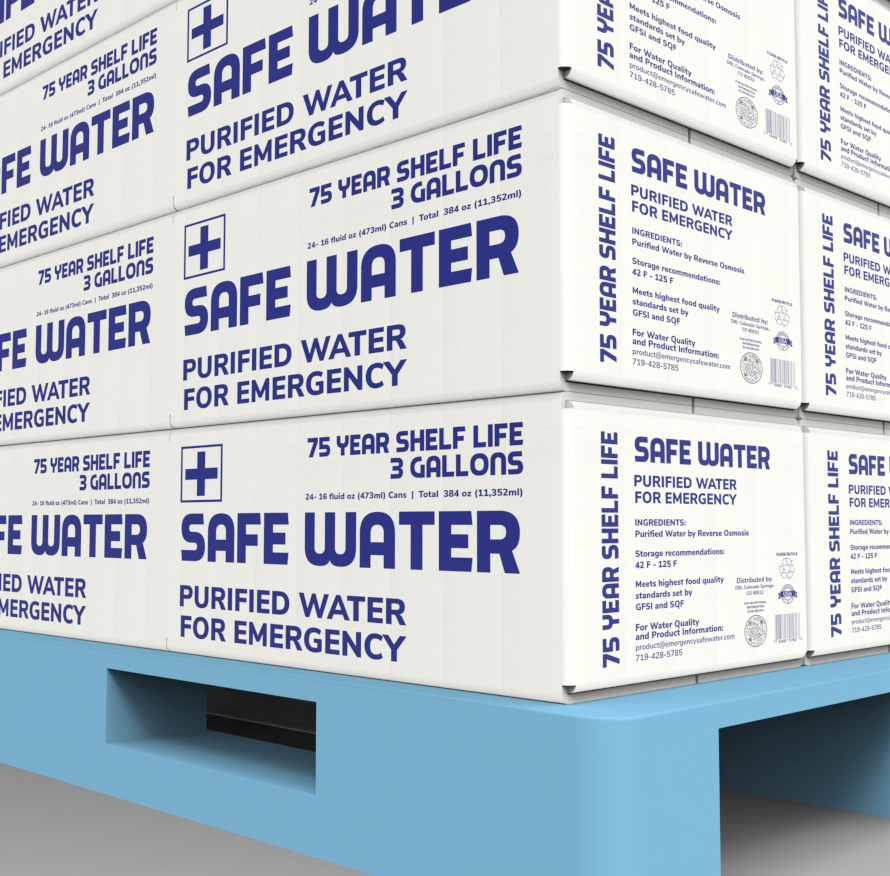Safe Water 75 year shelf life water cases