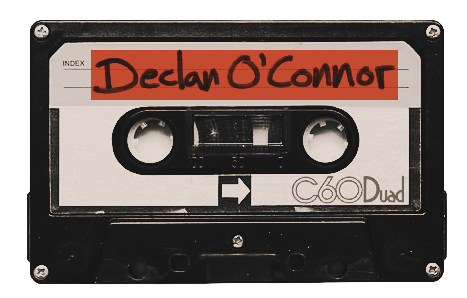Audio cassette tape labeled 'Declan O'Connor'