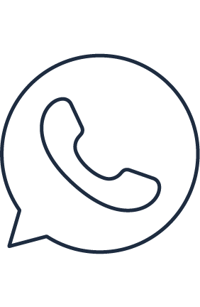 Icono de un teléfono móvil dentro de un globo de diálogo, que representa una llamada telefónica o contacto en WhatsApp.