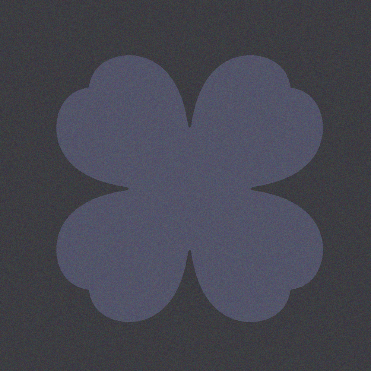 A silhouetted four-leaf clover against a dark background.