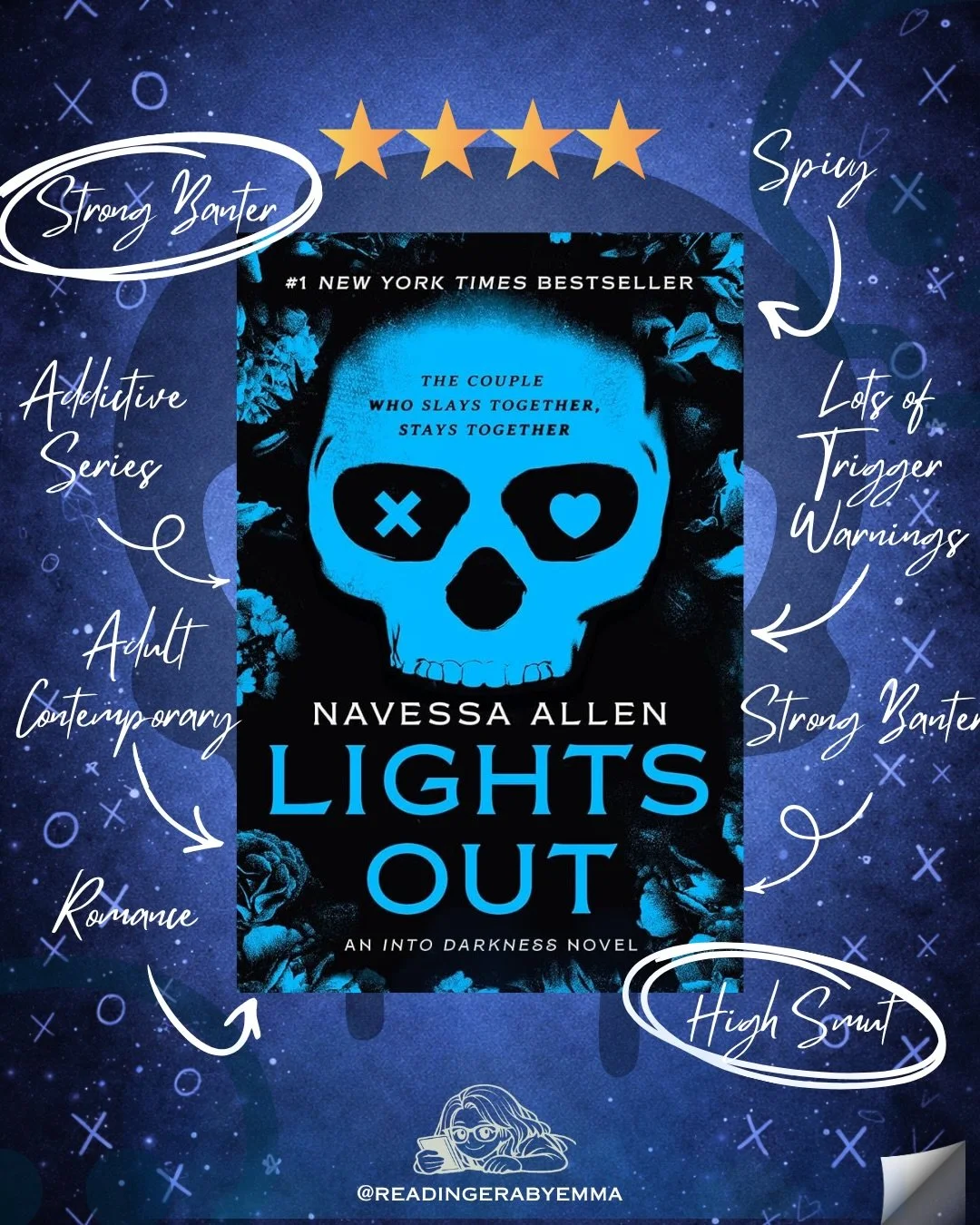 Lights Out by @navessa.allen - What a tasty treat 🔪🖤🎧 If you like the following, then this series is for you:

🖤 Dark romance 
🔥 Characters with strong chemistry 
🌶️ Heavy smut
🎧 Entertaining and well narrated audiobook

You will definitely ne