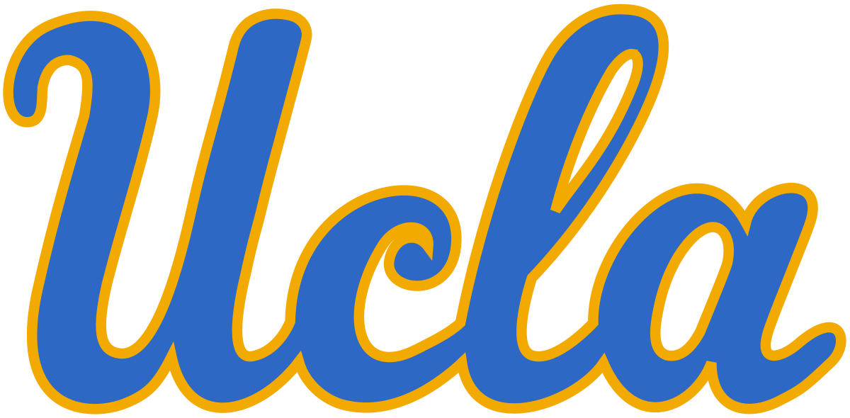 The word 'Ucla' written in blue cursive font with a gold outline.