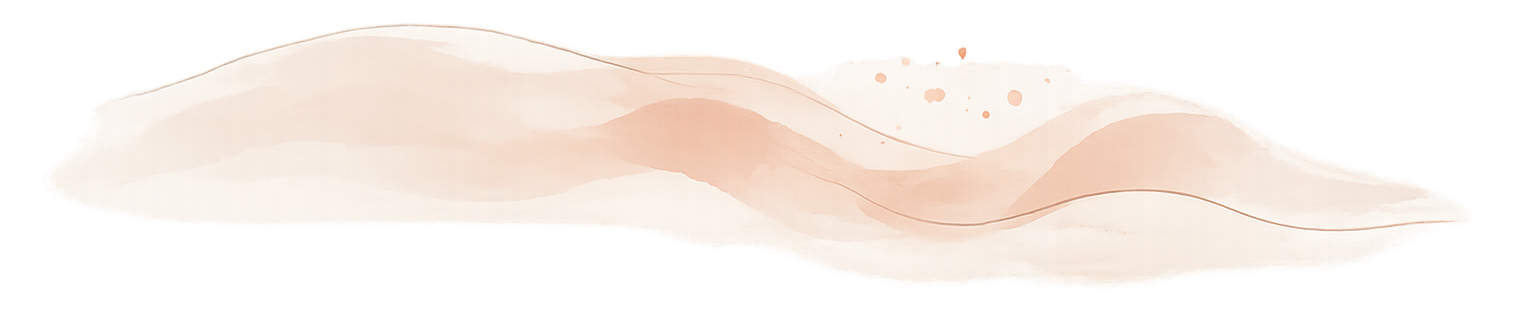 Abstract watercolor background with soft peach and beige tones and wavy brushstrokes