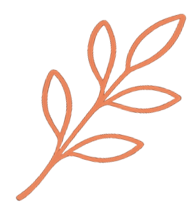 A simple illustration of a brown branch with five elongated leaves.