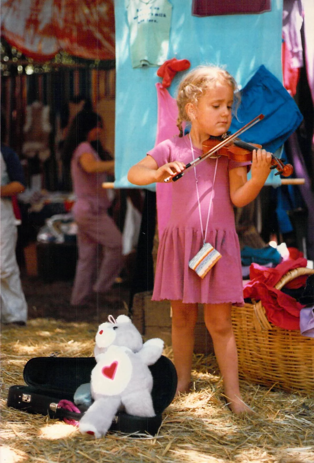 Busking at the Oregon Country Fair, 1985 (ish), with Case Bear