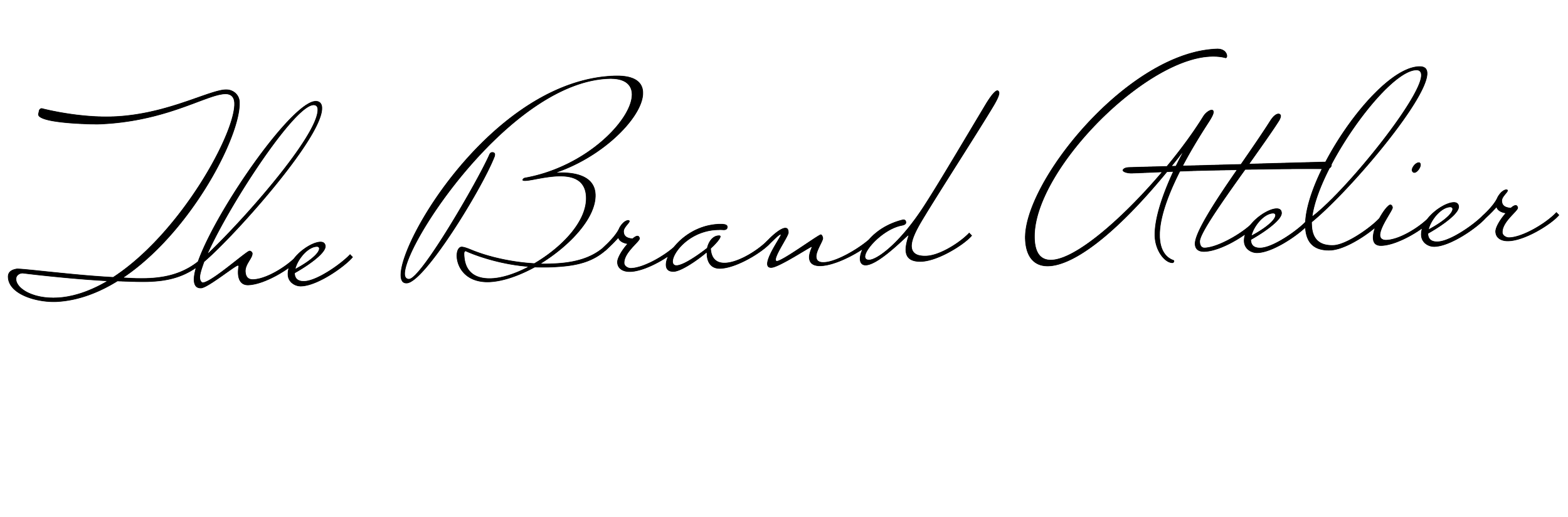 The name 'The Brand Atelier' written in elegant cursive script