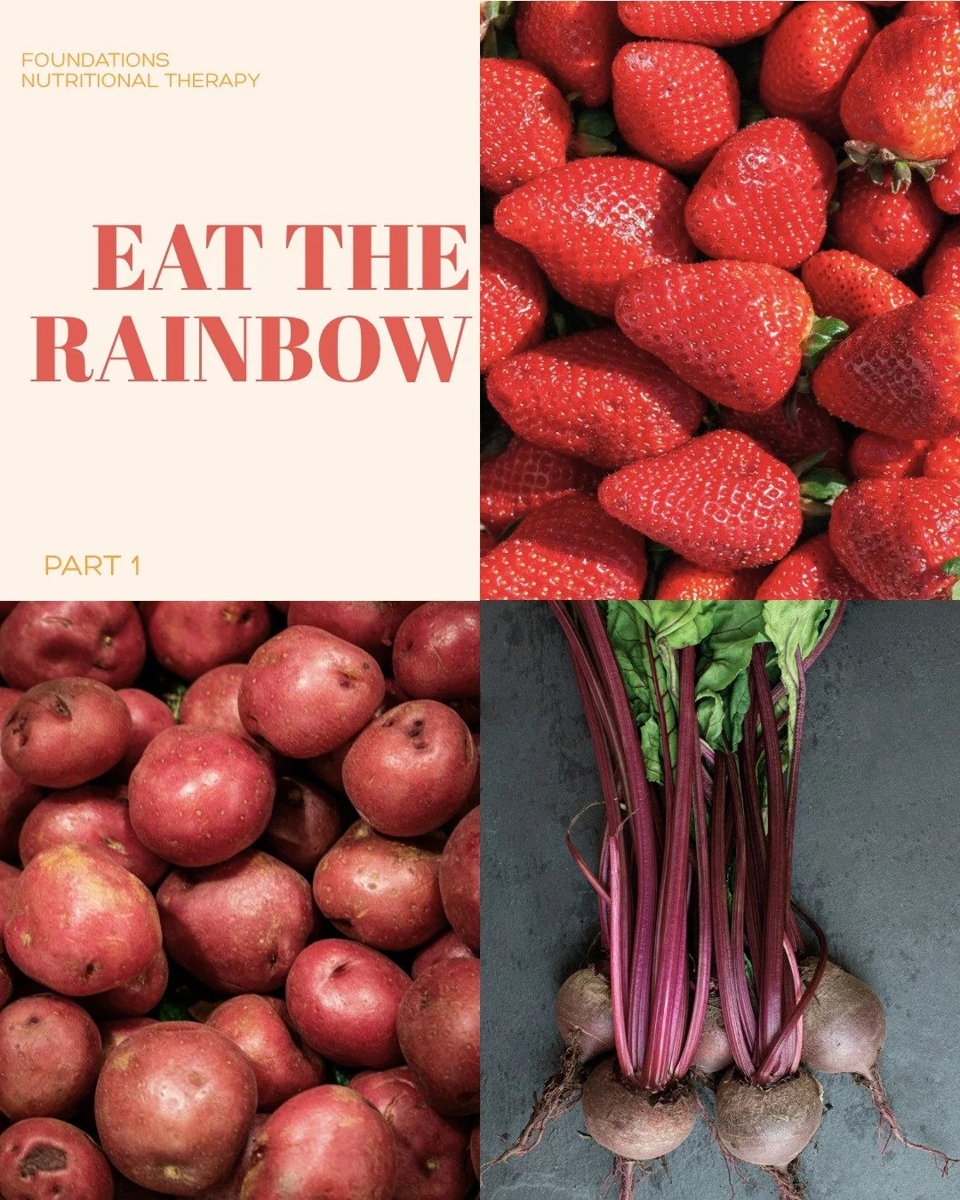 Eating a variety of colors of fruits and vegetables is just as important as eating a variety of types! Each color gives your body different nutrients to help it thrive.