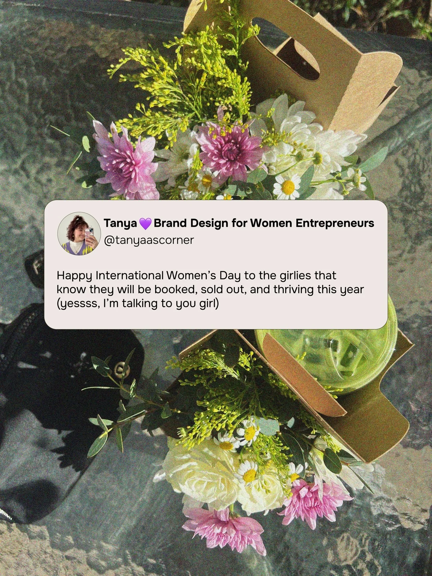 I&rsquo;m so glad to be a woman, every damn day 👏💜

We&rsquo;re so strong, smart, creative, funny (as f*ck if I do say so myself), kind, and all around the best.

We deserve to be celebrated every day, but especially today.

💜 Buy the flowers
💜 G