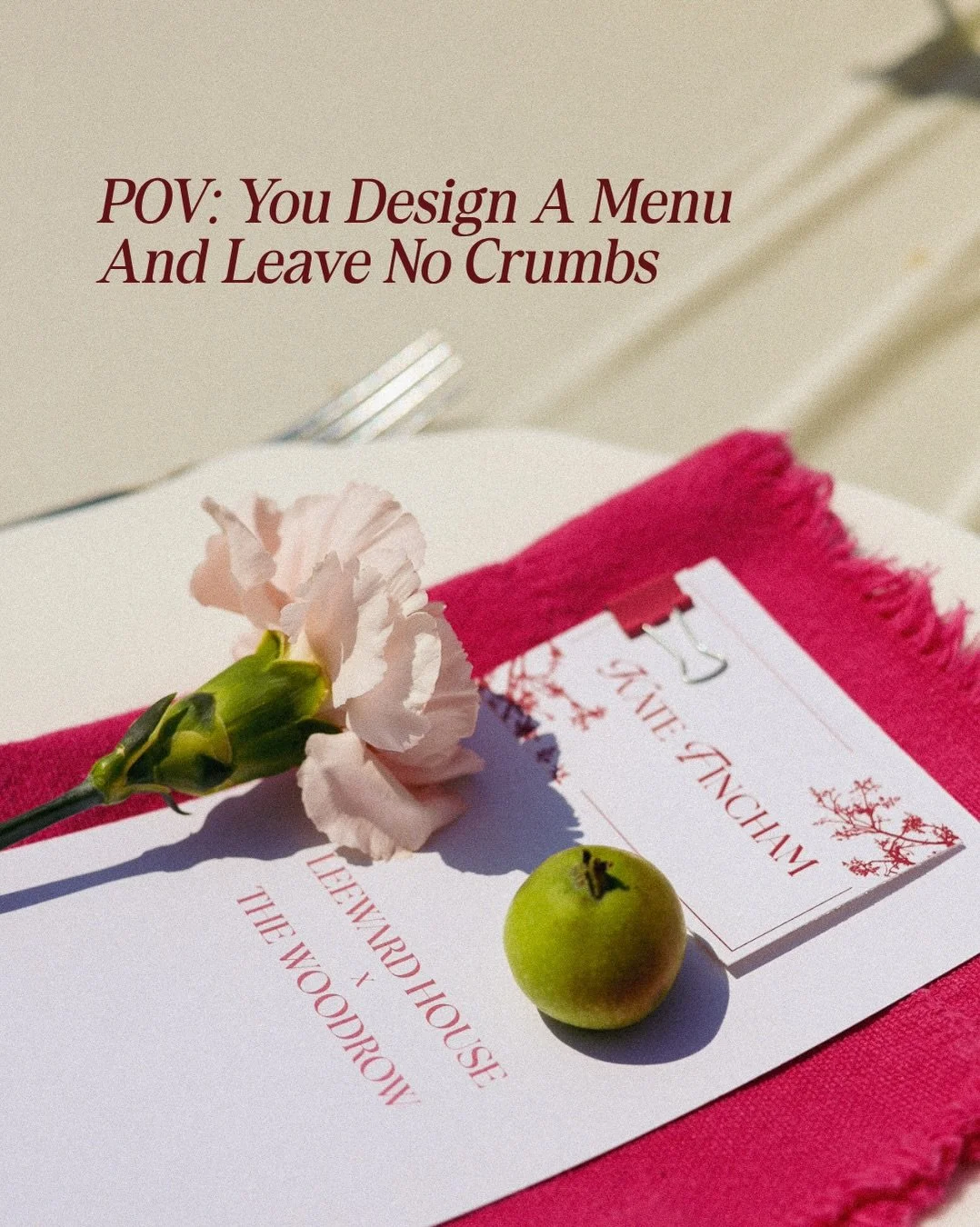 Menu and placement cards but make it ✨luxury✨

I had the pleasure of working with @thewoodrowatspy to create a menu and place cards for a media event they helped host last month 👏

The aesthetic was luxury meets colour (my absolute favourite) to com