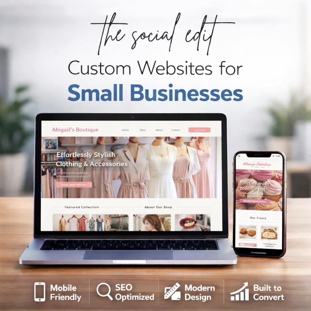 Business owners &mdash; quick question 👀

When was the last time you updated your website?

If it&rsquo;s been a few years, chances are it may not reflect your business the way it should.

The Social Edit helps businesses create modern, professional