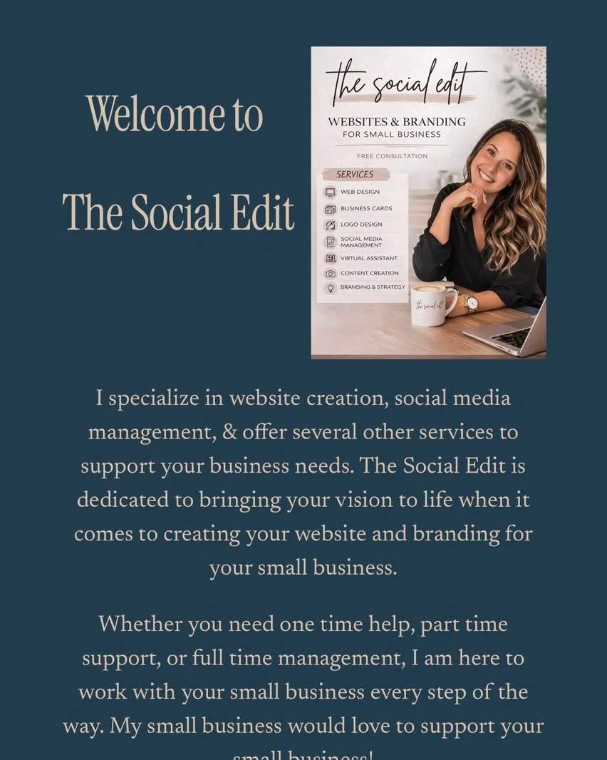 Business owners &mdash; what do you think is more important?

1️⃣ Social media 
2️⃣ Your website

The truth is both matter, but your website is the one place online that you fully own and control.

The Social Edit helps businesses create professional