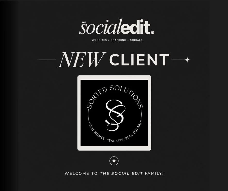 NEW CLIENT ✨

I&rsquo;m so excited to welcome Sorted Solutions to The Social Edit TX family! 

Thank you for trusting me with your business! 🥰

Need a website or social media management? Reach out!

🌐TheSocialEditTX.com/contact
📲Call/Text 832.409.
