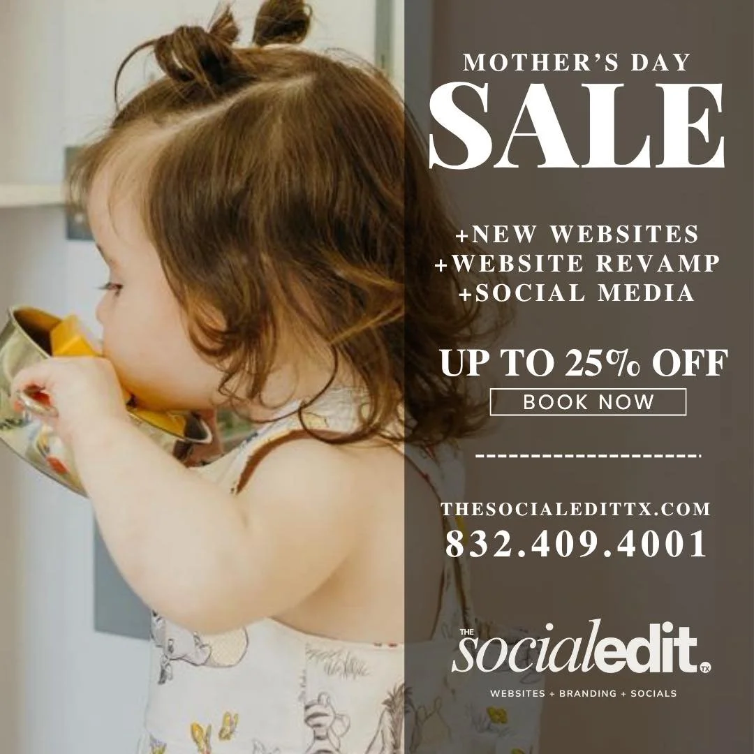 OFFER ENDS TODAY! 

Mother&rsquo;s Day is around the corner and what better time to invest in YOU and your business 🤍

Whether you&rsquo;ve been putting off your website, need a full refresh, or want help showing up consistently on social media &mda